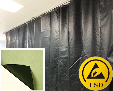 black anti-static curtains esd rated
