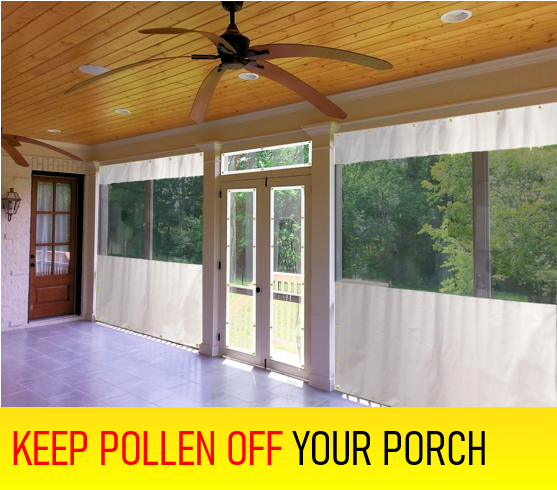 how to keep pollen out of screen porch