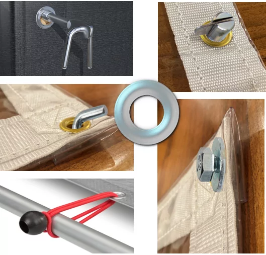 outdoor wind curtain blocking fasteners