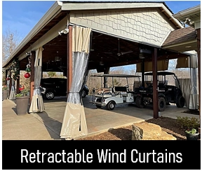 retractable wind blocking curtains