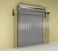 stand off strip curtain for roll up door