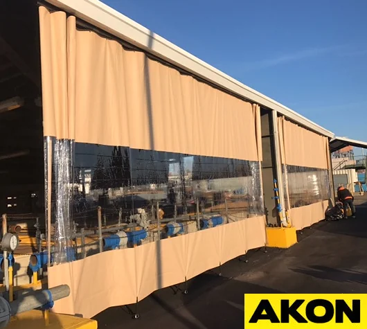 outdoor warehouse weather curtains