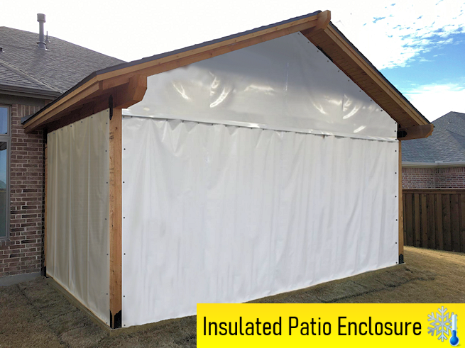 these insulated patio enclosure curtains can surround your patio so you can use it in the winter