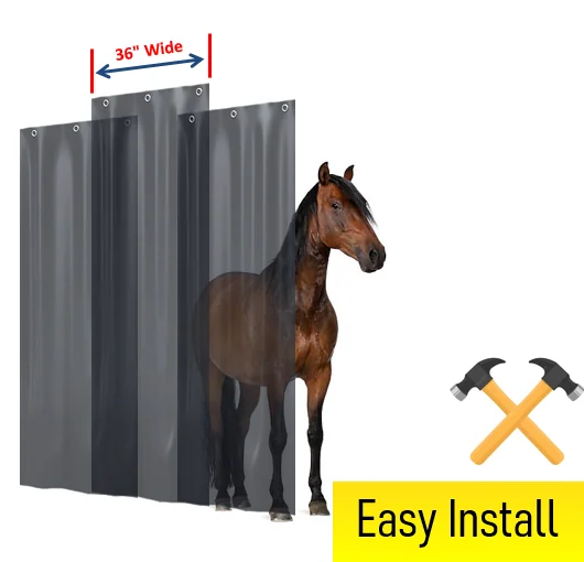 run-in shed curtains mesh style for livestock