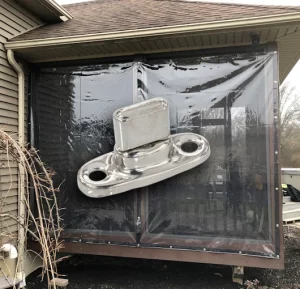 clear tarp curtains with twist locks 2