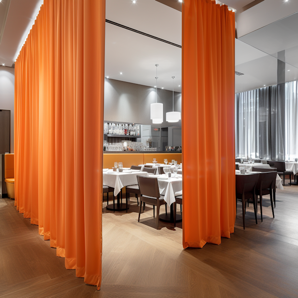 restaurant divider curtains