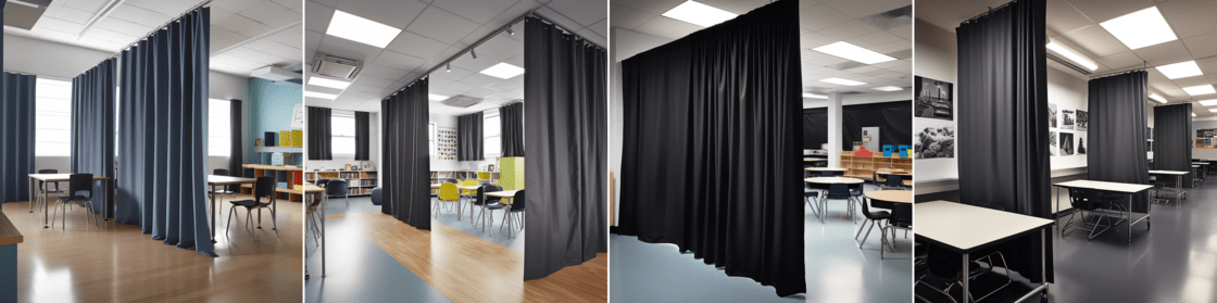 how to divide class space with curtains