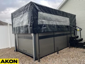 Outdoor box cover with ceiling and sides clear for pergola (4)