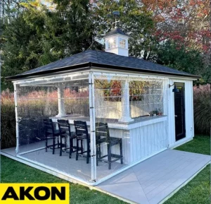 clear enclosures for outdoor hut and gazebo