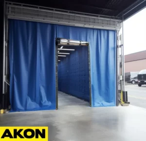 industrial outdoor curtain with roll up pvc door