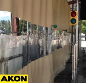 outdoor wash down contianment curtains