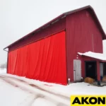 red insulated curtain thermal barrier for barn