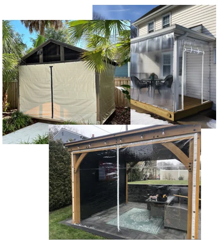 clear tarps with zipper doors for patio enclosures