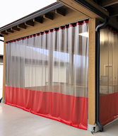 outdoor vinyl curtains on curtain track retractable