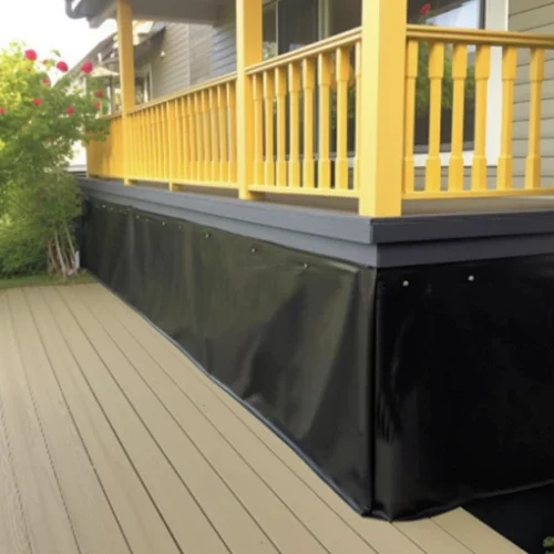 custom inexpensive deck skirting tarps