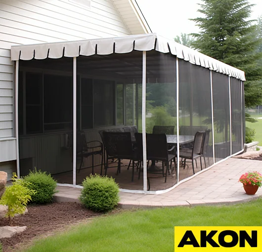 mosquito netting side walls for awning