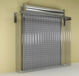 stand-off mounted strip curtains for overhead doors