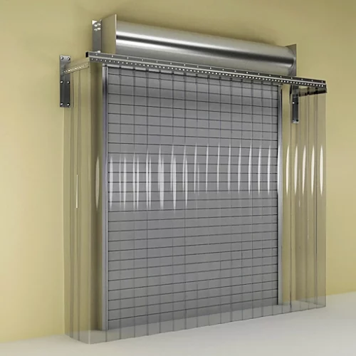 stand-off mounted strip curtains for overhead doors