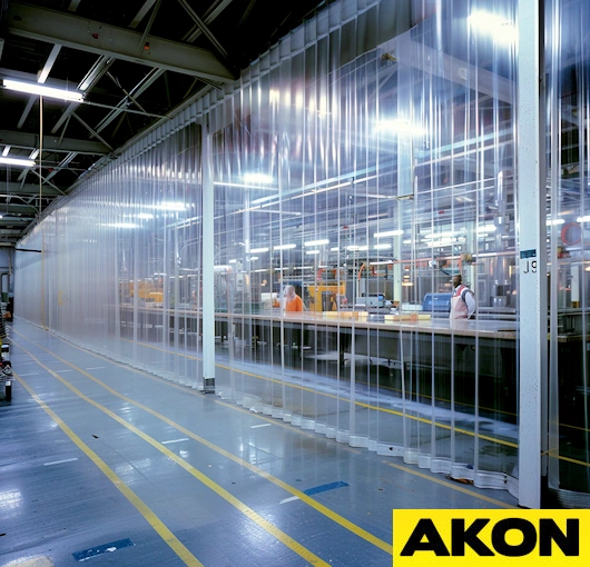 clear warehouse divider curtain wall industrial