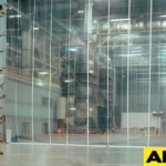 giant clear vinyl separation curtain for warehouse