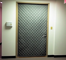 custom made insulated sound proof door cover
