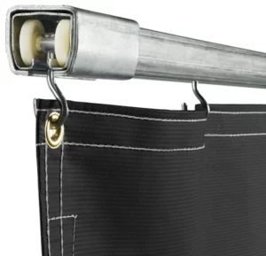 industrial looking curtain tracks