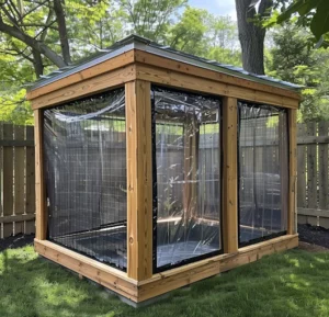 dog kennel cover clear sides custom made panels