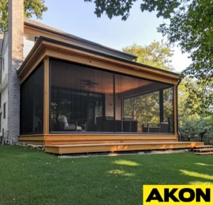 enclose deck with custom mosquito curtains