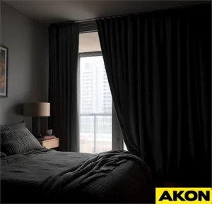 AKON Commercial blackout curtains effectively darken rooms and block outside light