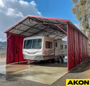AKON Weather-resistant custom RV carport side panel covers for reliable protection