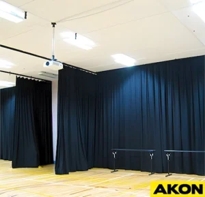 Wall divider curtains providing privacy and flexible space separation indoors by AKON