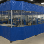 Create a Lean Manufacturing Layout Using Curtain Walls to optimize workflow efficiency, separate production zones, and maintain a flexible industrial workspace