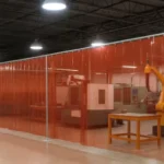 Create a Lean Manufacturing Layout Using Curtain Walls to organize CNC machines, robotic arms, and workstations into efficient production zones
