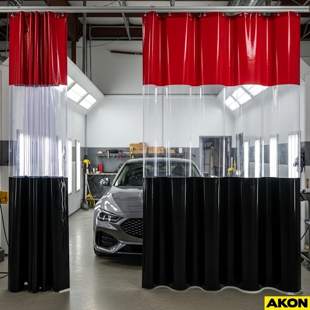 bodyshop curtains vinyl AKON Prep Station Curtains For Automotive Body Shops