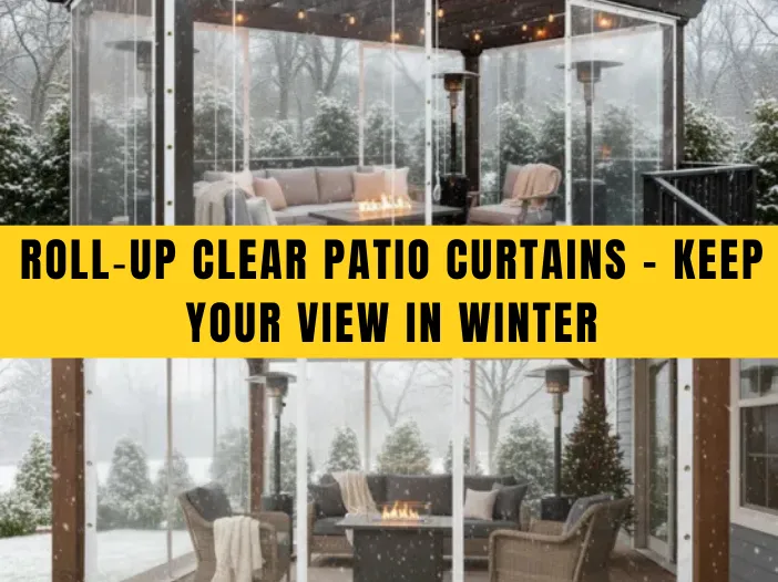 Featured image of a louvered pergola with clear vinyl enclosures in winter, highlighting the guide Winterizing a Louvered Pergola – What Works and What to Avoid