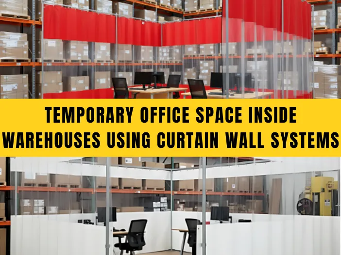 Discover how to create Temporary Office Space Inside Warehouses Using Curtain Wall Systems for cost savings, flexibility, privacy, and fast installation