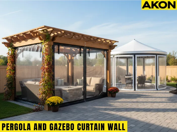 Pergola draft-proofing stop wind whistle without losing light using clear vinyl curtain enclosures that seal gaps while keeping the pergola bright and open (2)