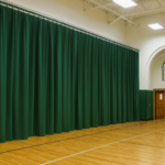 Using curtain walls to create privacy zones in large churches or event halls, with partitions dividing a church cafeteria into separate fellowship spaces