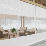 Winterize a screened porch to four-season space with removable panels using large clear vinyl curtains for wide open patio areas