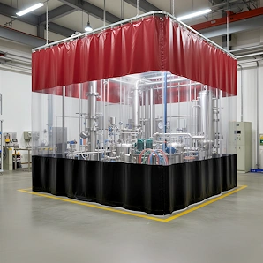 chemical splash curtains to contain spray