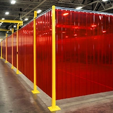 freestanding strip curtains for welding enclosures