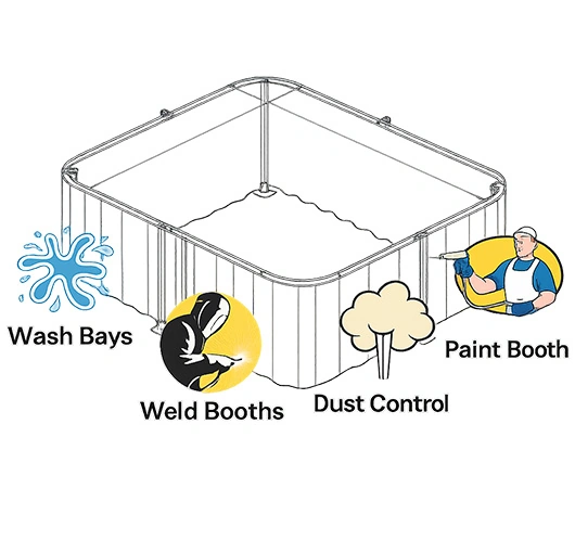 long-lasting-vinyl-paint-spray-booth-curtains long-lasting-vinyl-paint-spray-booth-curtains