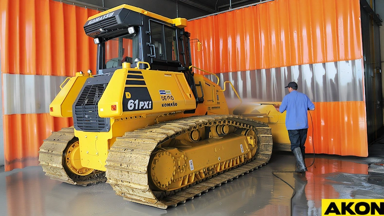 constructioin equipment wash down curtain barrier
