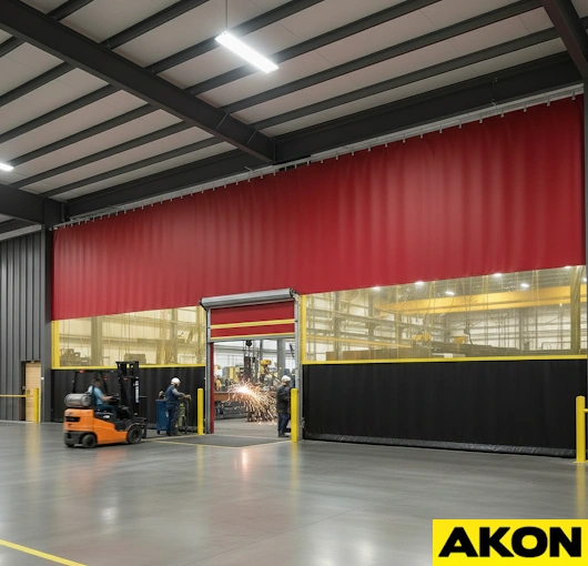 section off factory for welding fumes