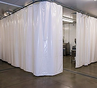 white food processing plant curtain