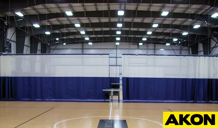 Gym divider curtains retractable custom made