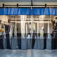 Home gym divider curtains