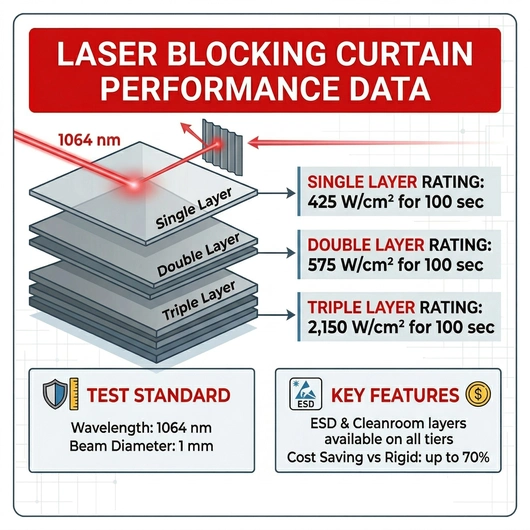 Laser barrier curtain styles