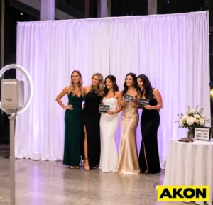 Portable photo booth backdrop curtains