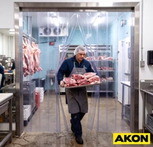 Meat locker butcher strip curtains